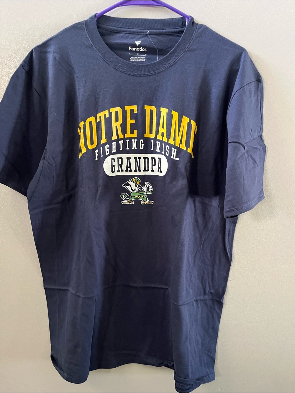 Fanatics Notre Dame fighting Irish Grandpa Navy Crewneck Tee